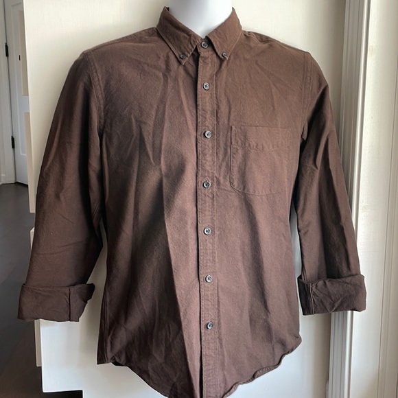 J Crew Slim L/S Brown Oxford